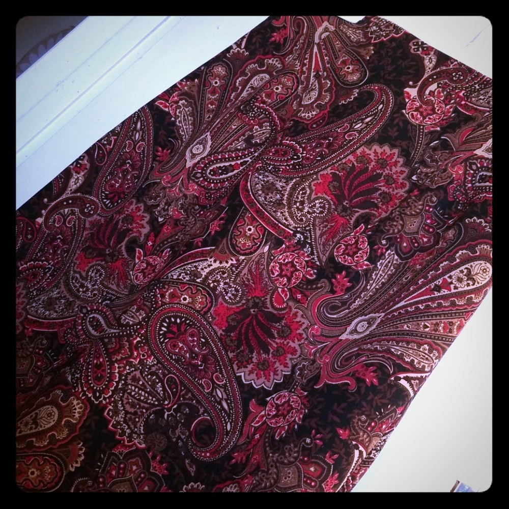 Paisley pencil skirt